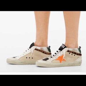 NWT Golden Goose MidStar white/orange/black size 8